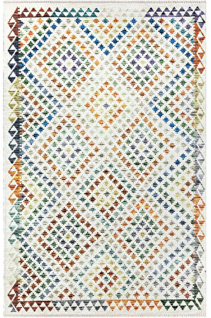 VALENCIA 1501 Renkli Kaymaz Taban Yıkanabilir Modern Halı Kilim