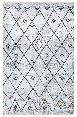 VALENCIA 1508 Geometrik Desenli Kaymaz Taban Yıkanabilir Modern Halı Kilim