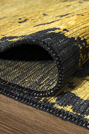 ARTE 2602A Hardal Yıkanabilir Modern Şönil Dokuma Dekoratif Halı Kilim