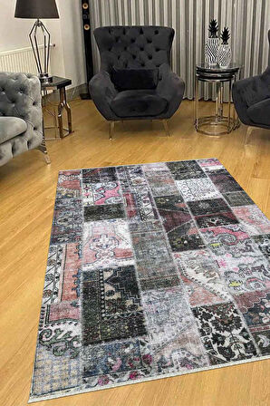 VALENCIA 1511 Patchwork Kaymaz Taban Yıkanabilir Modern Halı Kilim