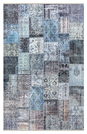 EFES 2305 Patchwork Yumuşak Doku Leke Tutmayan Modern Halı Kilim