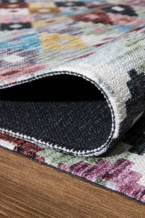 VALENCIA 1502 Renkli Kaymaz Taban Yıkanabilir Modern Halı Kilim