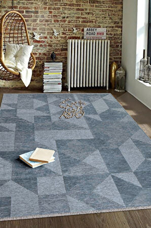 MONET 4127A Gri klasik Modern Toz Tutmayan Halı Kilim