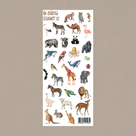 M32 – Hayvan Temalı Sticker Seti