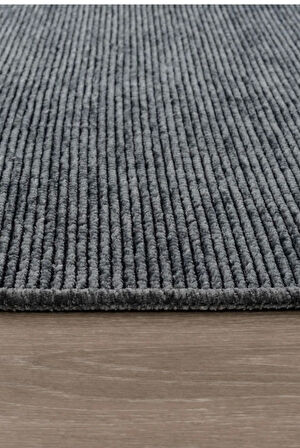 TROY Yıkanabilir Kaydırmaz, Pamuk Dokuma, Premium Kalite Salon&mutfak&yemek Odası Kilimi Antrasit