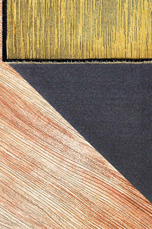 KİLİMİSTA MİLANO ML103 Hardal Leke Tutmaz Antialerjik Yıkanılabilir Dokuma Dekoratif Halı Kilim