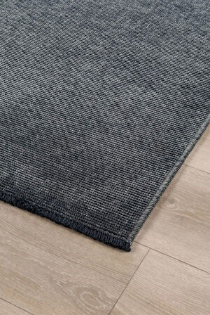 TROY Yıkanabilir Kaydırmaz, Pamuk Dokuma, Premium Kalite Salon&mutfak&yemek Odası Kilimi Antrasit