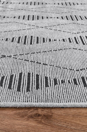 TROY Yıkanabilir Kaydırmaz, Pamuk Dokuma, Premium Kalite Salon&mutfak&yemek Odası Kilimi TY106-A.Gri