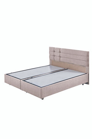 Viyana Çift Kişilik Baza Başlık Letto Yatak Seti Krem