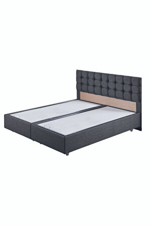 Venedik Çift Kişilik Baza Başlık Letto Yatak Seti Antrasit