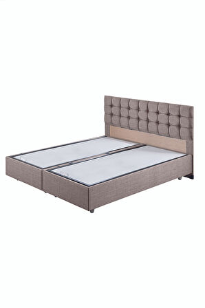 Venedik Çift Kişilik Baza Başlık Letto Yatak Seti Kahve