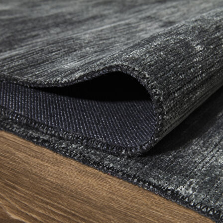 MİLANO ML101 Antrasit Leke Tutmaz Antialerjik Yıkanılabilir Dokuma Dekoratif Halı Kilim Yolluk