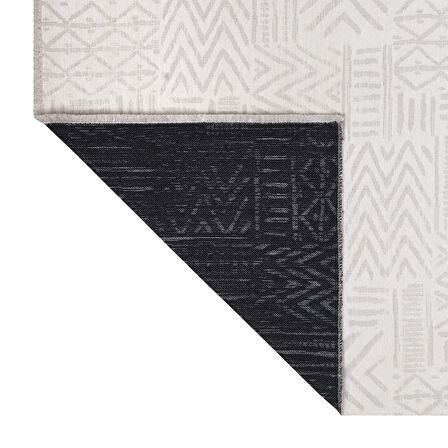 MİLANO ML201 Krem Leke Tutmaz Antialerjik Yıkanılabilir Dokuma Dekoratif Halı Kilim Yolluk