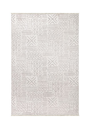 MİLANO ML201 Krem Leke Tutmaz Antialerjik Yıkanılabilir Dokuma Dekoratif Halı Kilim Yolluk