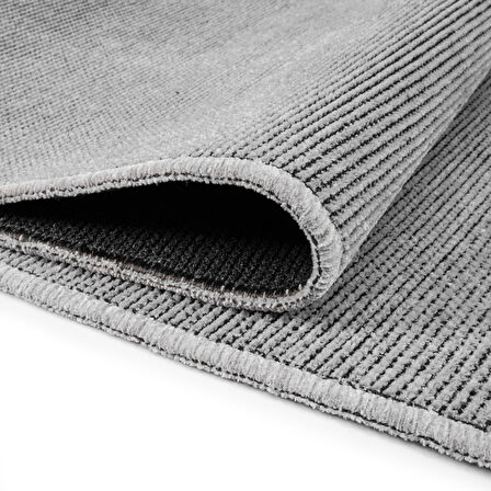 TROY Yıkanabilir Kaydırmaz, Pamuk Dokuma, Premium Kalite Salon&mutfak&yemek Odası Kilimi Gri