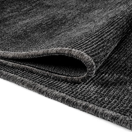 TROY Yıkanabilir Kaydırmaz, Pamuk Dokuma, Premium Kalite Salon&mutfak&yemek Odası Kilimi Antrasit