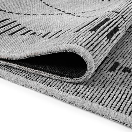 TROY Yıkanabilir Kaydırmaz, Pamuk Dokuma, Premium Kalite Salon&mutfak&yemek Odası Kilimi TY106-A.Gri