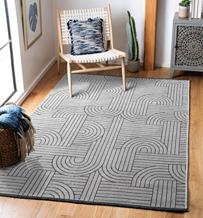 TROY Yıkanabilir Kaydırmaz, Pamuk Dokuma, Premium Kalite Salon&mutfak&yemek Odası Kilimi TY112-A.Gri