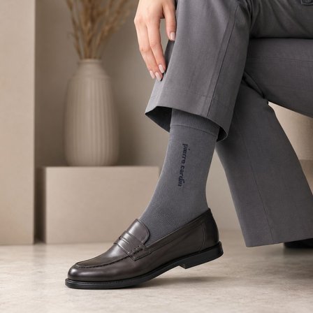 Pierre Cardin Gri Merserize Çorap 41-44 Beden Klasik Günlük Çorap