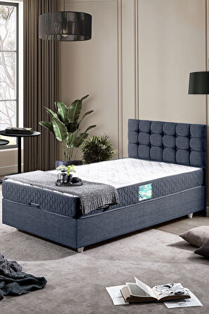 Venedik Tek Kişilik Baza Başlık Comfort Yatak Seti Gri