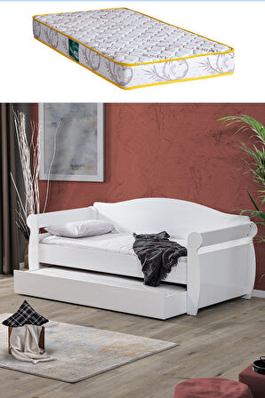 Karyola, Taht Beyaz Yavrulu Yatak + 1 Adet Comfort Yatak