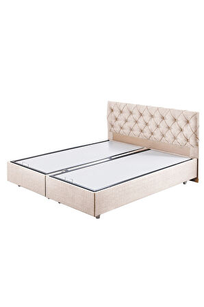 Eylül Ikili Set, Çift Kişilik Baza Başlık Seti, Krem