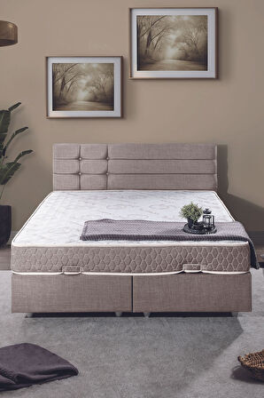 Viyana Çift Kişilik Baza Başlık Letto Yatak Seti Kahve
