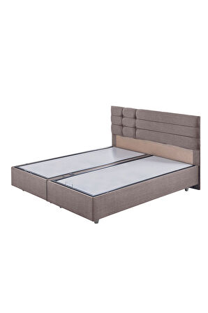 Viyana Çift Kişilik Baza Başlık Letto Yatak Seti Kahve