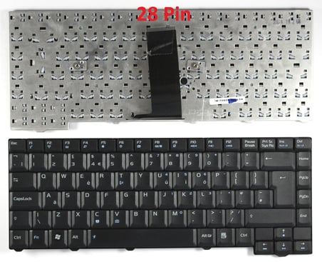 Asus F3A, F3S, F3H, F3J, F3U, F3Jr, F3Jv, F3K, F3Ka, F3Ke F3P, F3Q Notebook Klavyesi - TR - 28 Pin