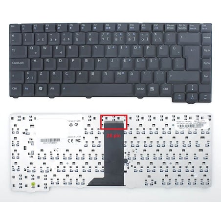 Asus F3A, F3S, F3H, F3J, F3U, F3Jr, F3Jv, F3K, F3Ka, F3Ke F3P, F3Q Notebook Klavyesi - TR - 28 Pin