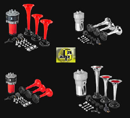 Unıversal Korna Kompresörlü-Krom 12v 3lü (motorlu) - Seger-82kh12.000.03b