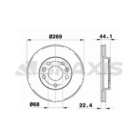 Nissan On Fren Aynası (diski) Dacıa Duster 10> Megane IV 15> (269×22,5×68×44) 5 Bijon - Braxıs Ae0261