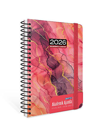 Gıpta 2025 Eylül-2026 Aralık SPİRALLİ Akademik Ajanda 17X24 Cm  Model-2