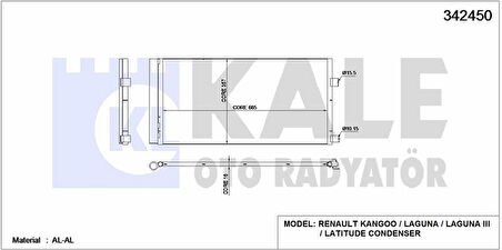 Renault Klima Radyatoru Laguna III 07>15 Latıtude 10> 1.5 DCI / 2.0 DCI - Kale 342450