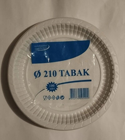 Plastik Tabak 210mm Beyaz