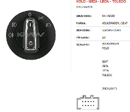 Unıversal Can Anahtarı>polo - İbiza - Leon - Toledo Far Anah. - Çift Sis - Mcar-An468ar