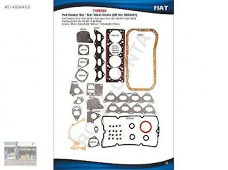 Tofas Motor Takım Contası Reinz Keceli Subap Lastıklı Tempra 2,0 16v - Royal T489000