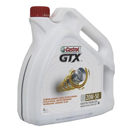 Castrol GTX 20W-50 4 Litre Sentetik Motor Yağı