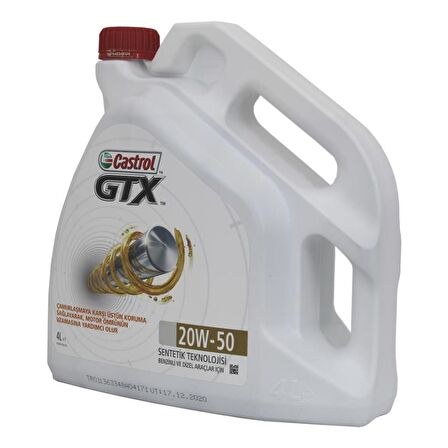 Castrol GTX 20W-50 4 Litre Sentetik Motor Yağı