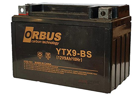 Orbus Motosiklet Aküsü 12 Volt 9 Amper Yeni Tarihli Taze Akü 150x86x107mm 2.9 Kg