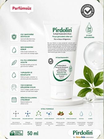 Pirdolin Nemlendirici Su Bazlı Parabensiz Tüm Cilt Tipleri için  Vücut Kremi 50 ml 