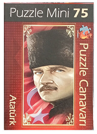 Atatürk Resimli 75 Parça Mini Puzzle  Minyatür Puzzle Serisi