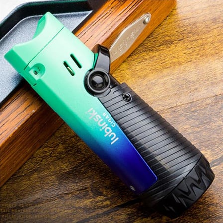 Lubinski Lion Çift Torch Puro Çakmağı Green Ice