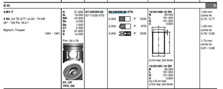 İsuzu Ticarı Piston Segmanı (std) İsuzu Nkr13 Nkr55 Tfr24 4jb1 J9 Premier - Goetze 62462000g