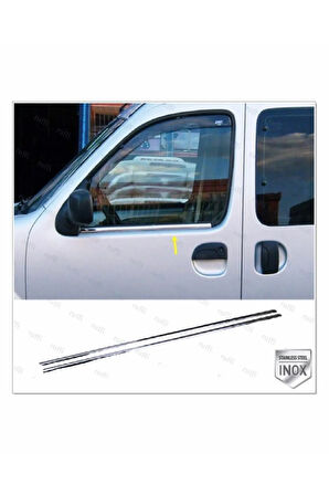 Renault Kangoo Uyumlu Krom Cam Çıtası 2 Prç. 1997-2007 Arası P. Çelik