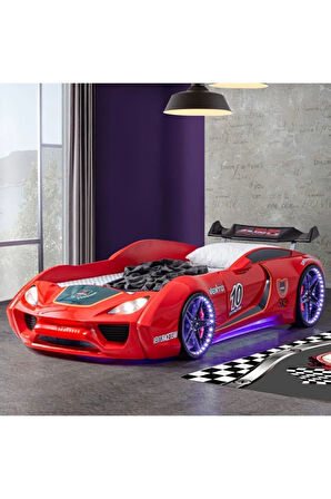 Arabalı Yatak, Vento Cooper Full Ledli Rüzgarlıklı Arabalı Yatak - Kırmızı