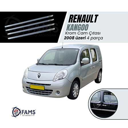 Renault Kangoo Krom Cam Çıtası 4 Prç. 2008 Üzeri P. Çelik