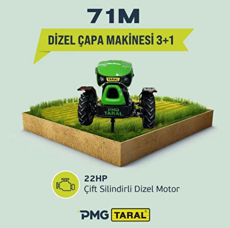 Taral 71M Çapa Makinası Amortisörlü 22HP