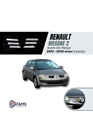 Renaul.t. Megane 2 Krom Ön Panjur 6 Prç. 2002-2006 Arası P. Çelik