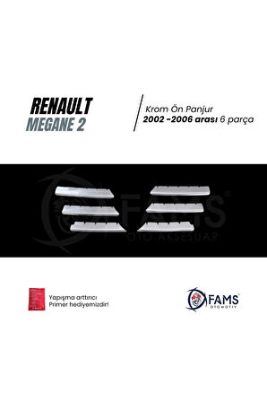 Renaul.t. Megane 2 Krom Ön Panjur 6 Prç. 2002-2006 Arası P. Çelik